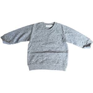 Miles Baby Unisex Grey Square Print Raglan Sweatshirt Baby 6M NWT
